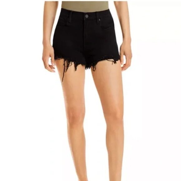 BlankNYC Black Raw Hem High Waist Denim / Jean Shorts Size 29 - Picture 1 of 12